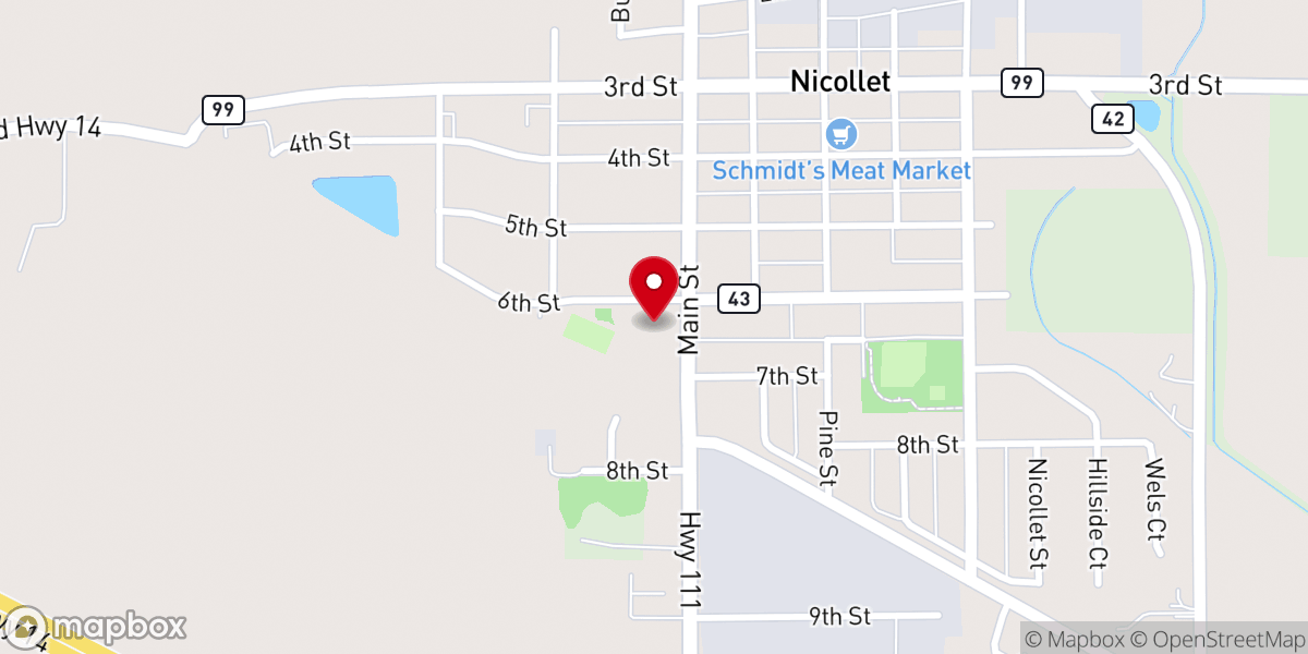 Map showing location of Trinity Lutheran School