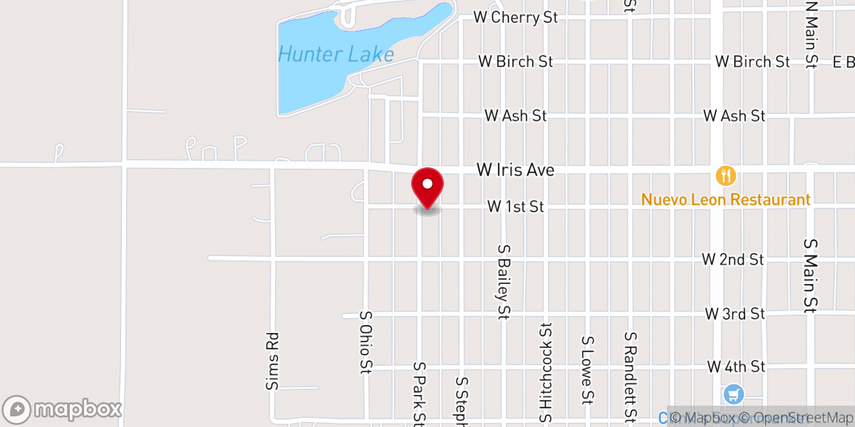 Map showing location of First Christian Church