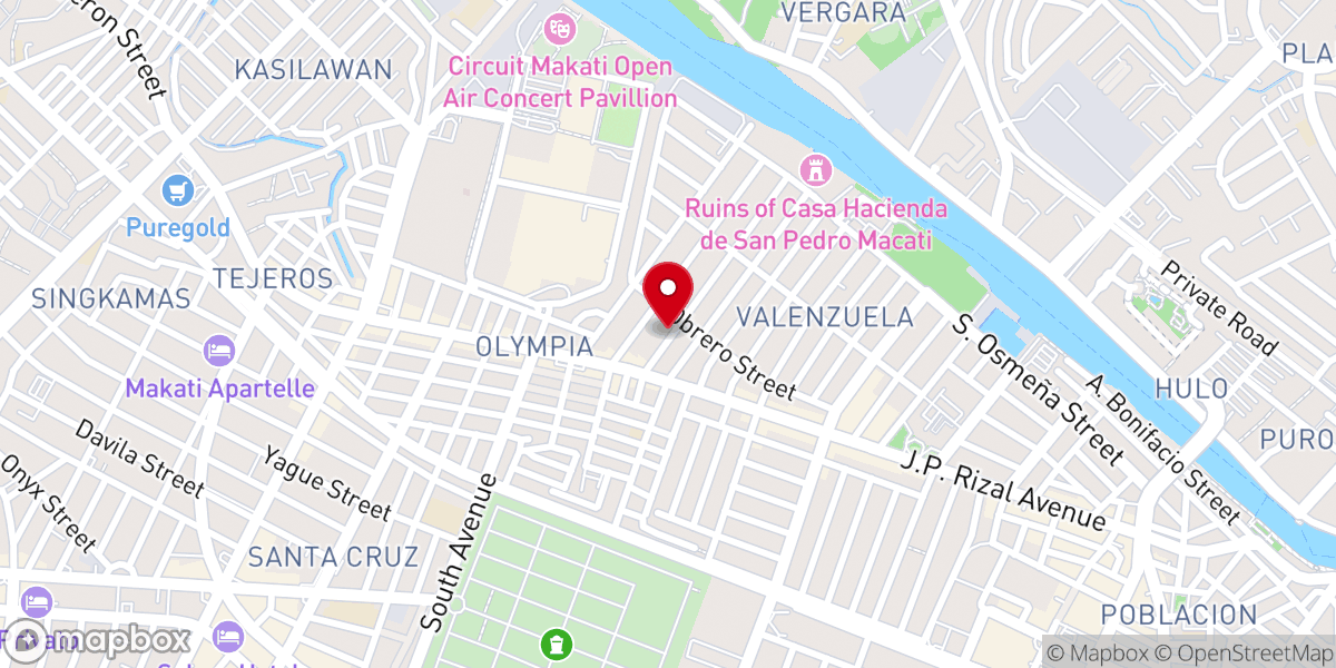 Map showing location of Our Lady of Lourdes Chapel