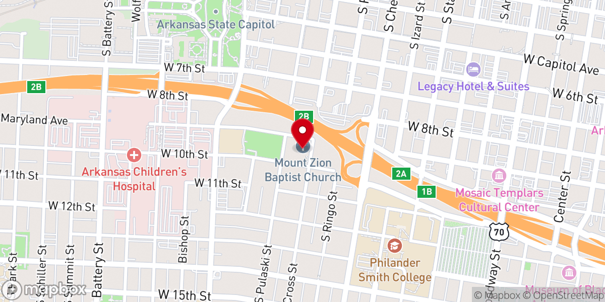 Map showing location of Mount Zion Baptist Church