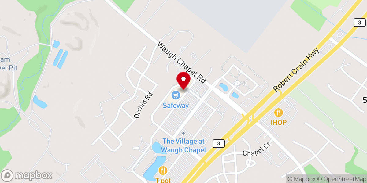 Map showing location of Waugh Chapel Village Wine & Spirits