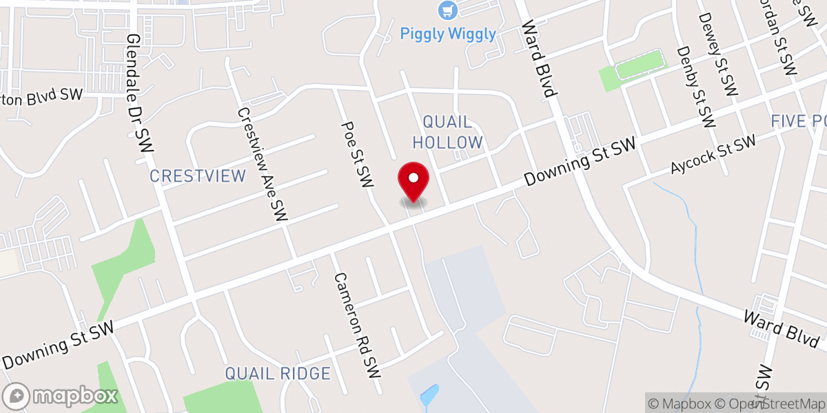 Map showing location of Unity Free Will Baptist Church