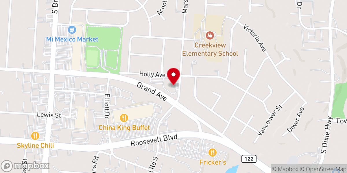 Map showing location of Christ United Methodist Church
