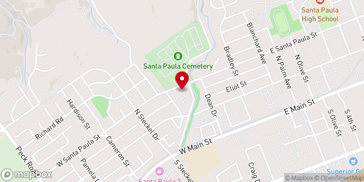 Map showing location of Santa Paula Church of Christ