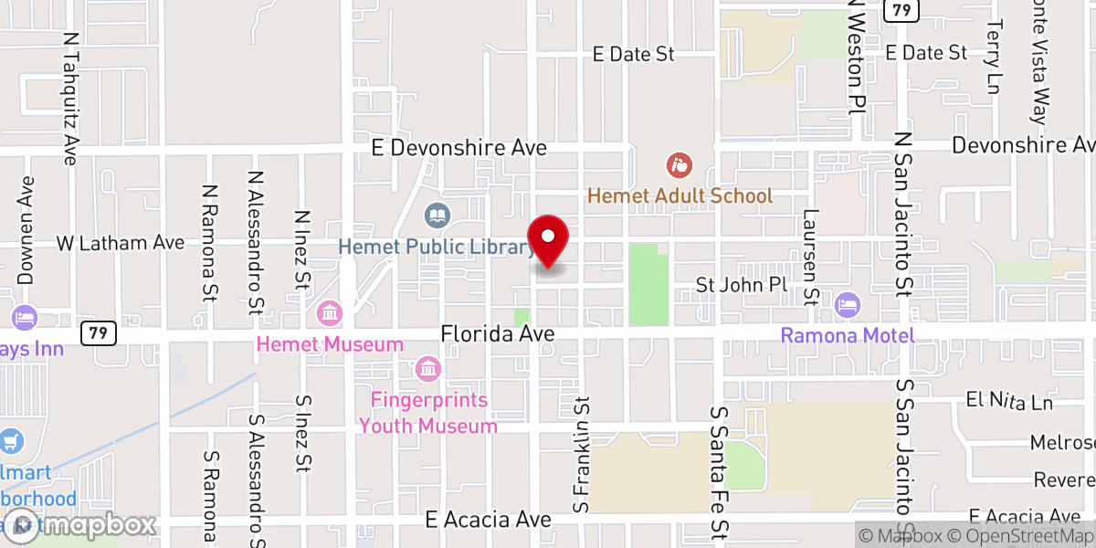 Map showing location of Unity Valley Church