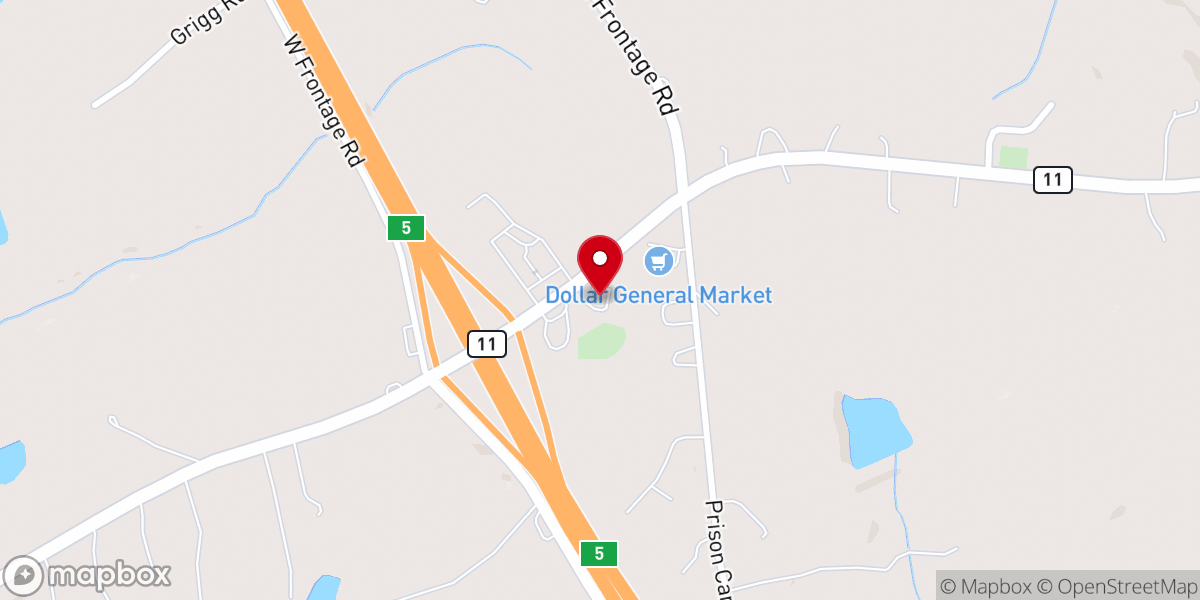 Map showing location of Jackson Memorial Baptist Church