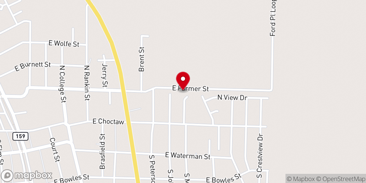 Map showing location of Northside Baptist Church