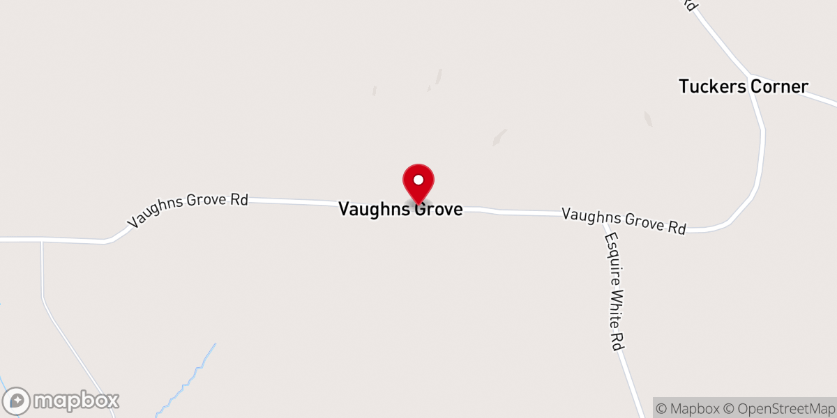 Map showing location of Vaughns Grove Church of Christ