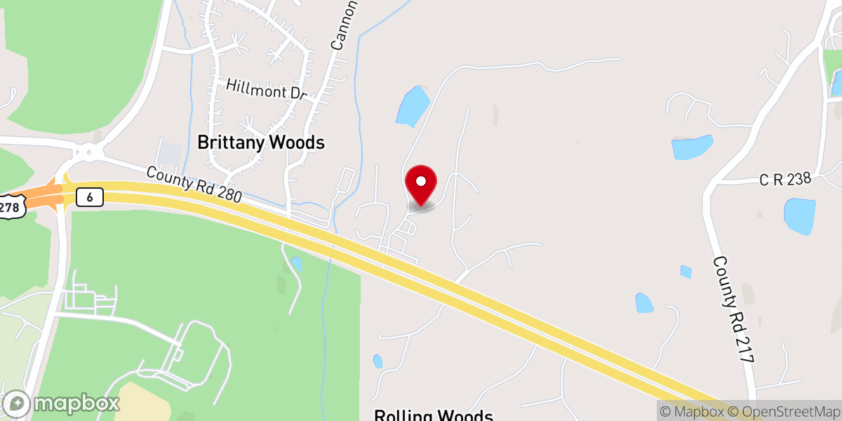 Map showing location of Calvary Hill church of Christ