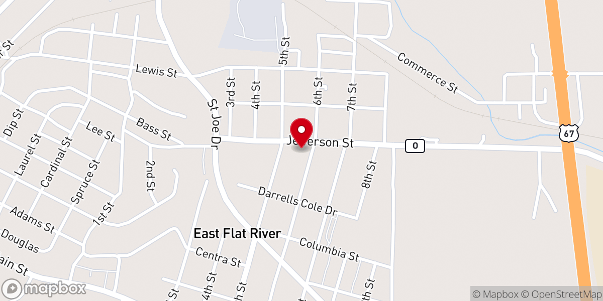 Map showing location of Esther Methodist Church