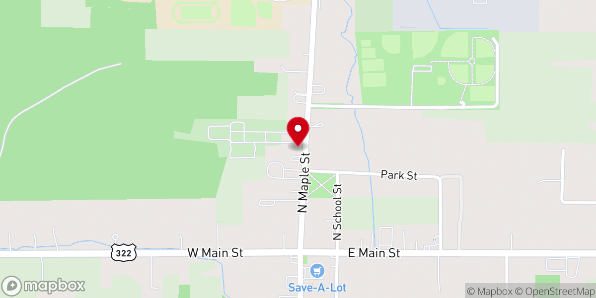 Map showing location of Orwell North Presbyterian Church