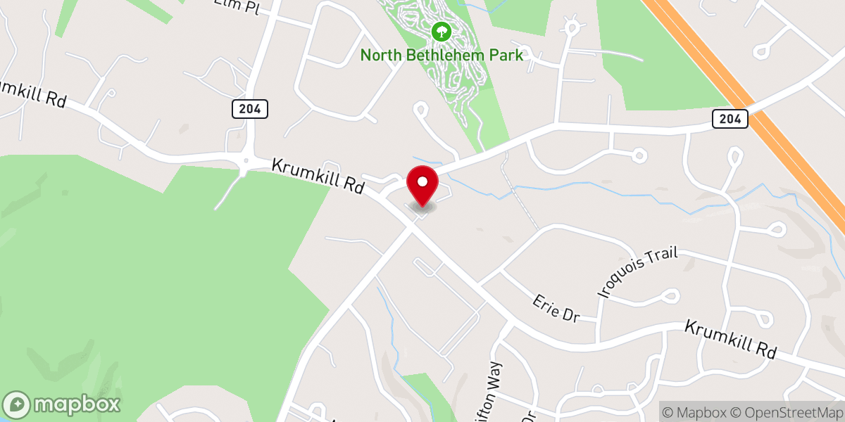 Map showing location of Albany Baptist Church