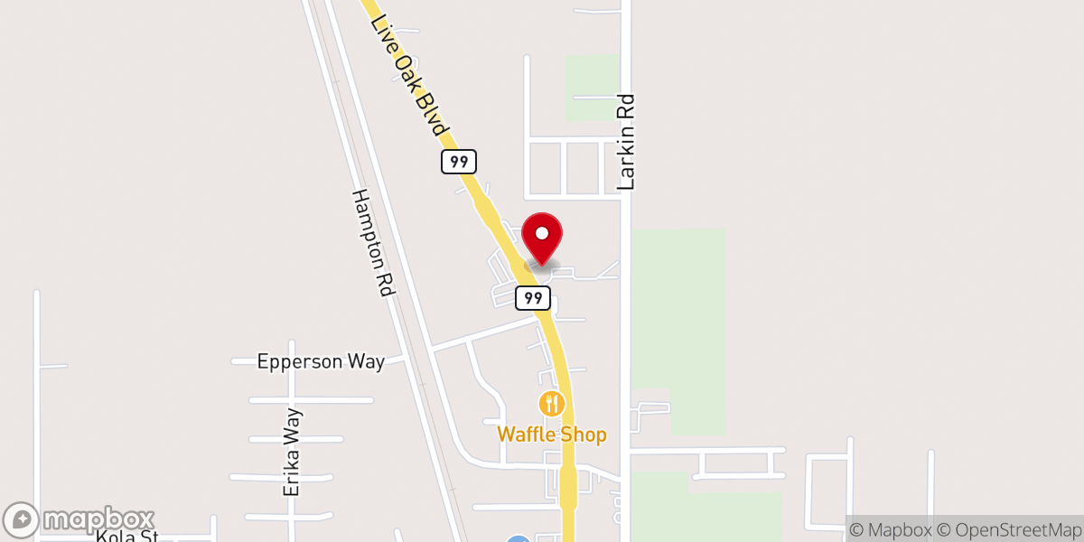 Map showing location of Victory Chapel Live Oak