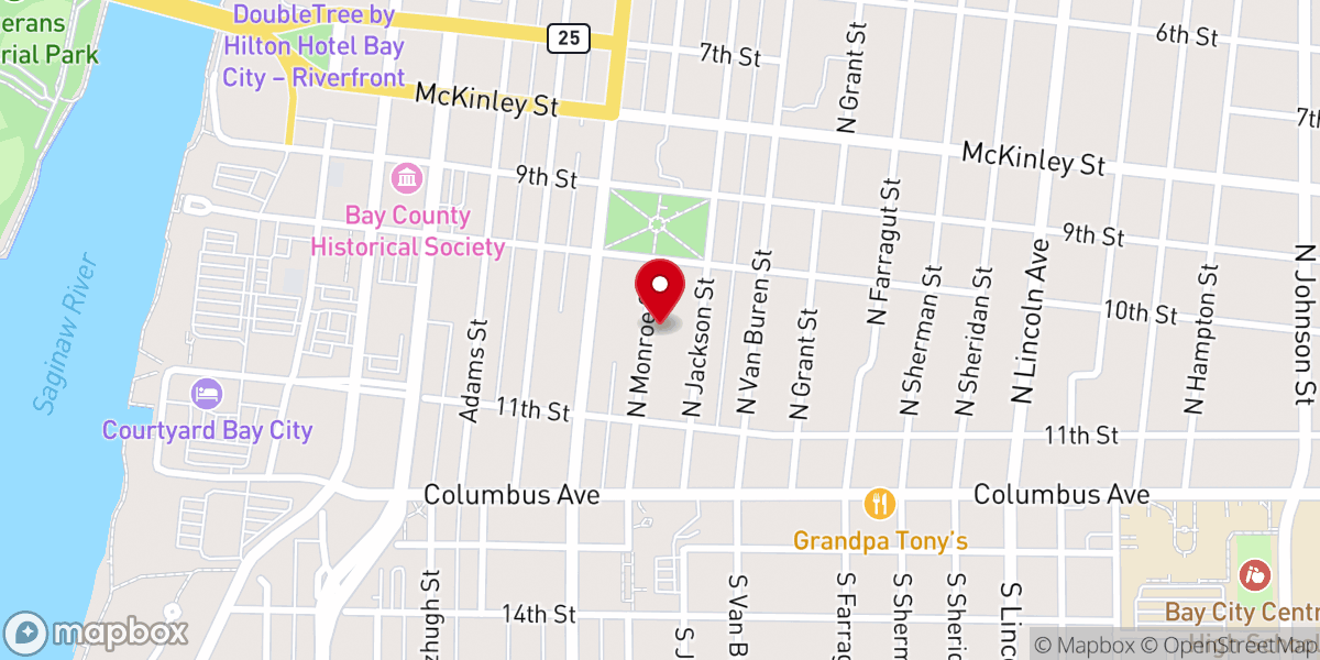 Map showing location of First Church