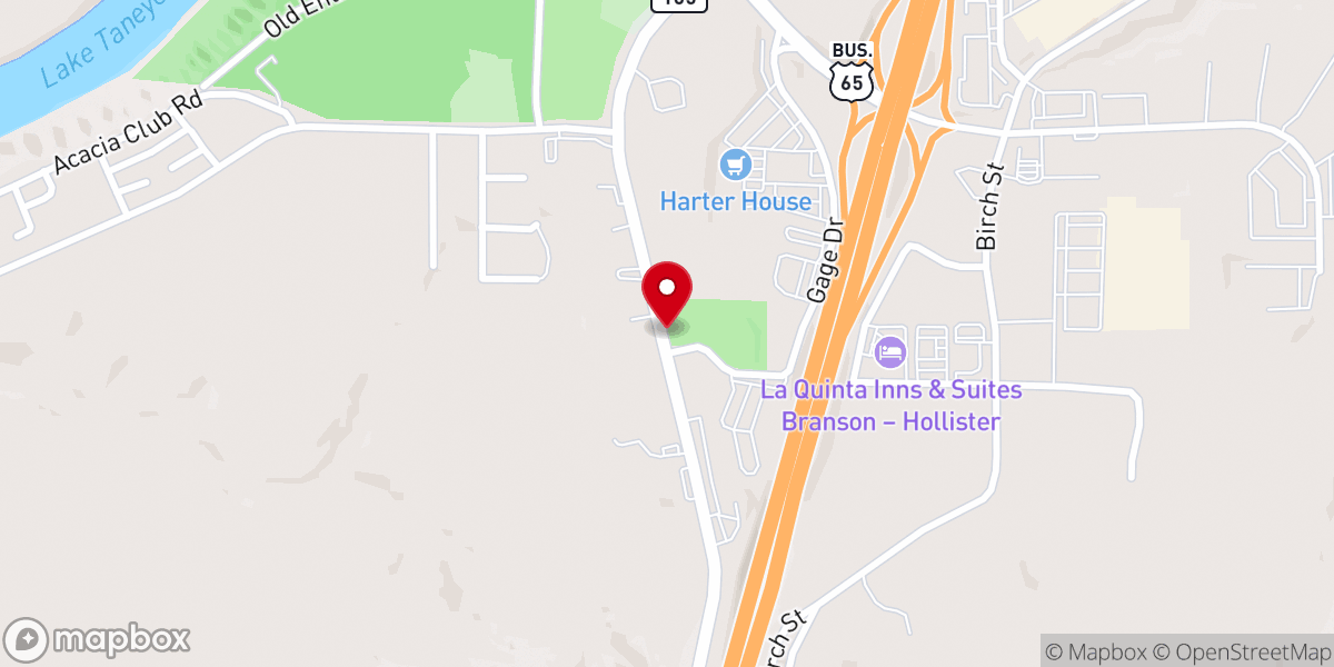 Map showing location of New Life Temple-Taney County
