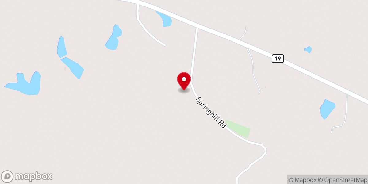Map showing location of Springhill MB Church