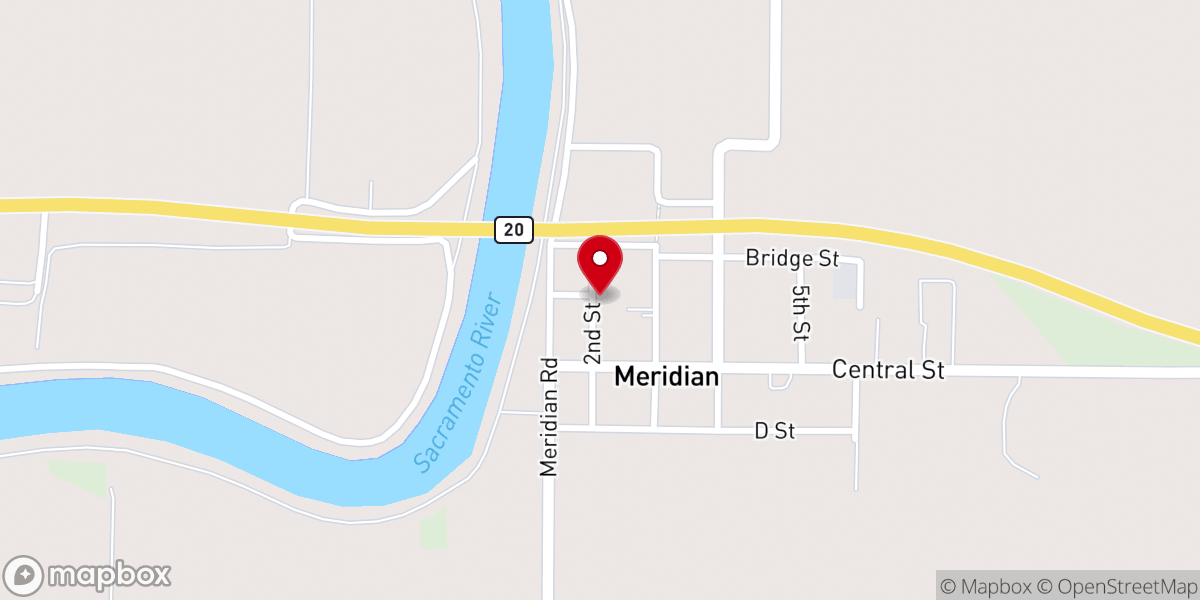 Map showing location of Meridian United Methodist Church