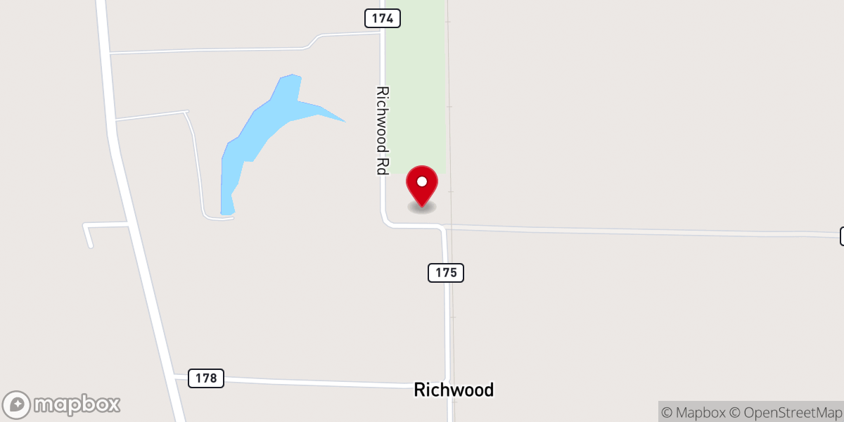 Map showing location of Richwood Church