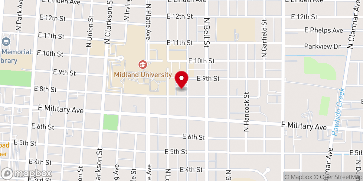 Map showing location of Sinai Lutheran Church
