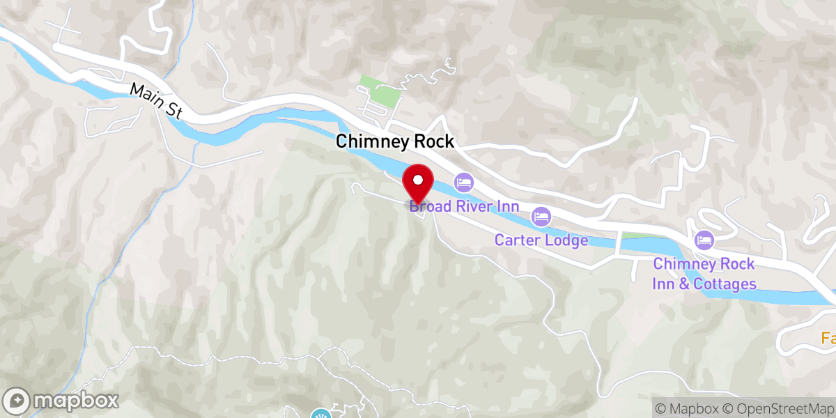 Map showing location of Chimney Rock at Chimney Rock State Park