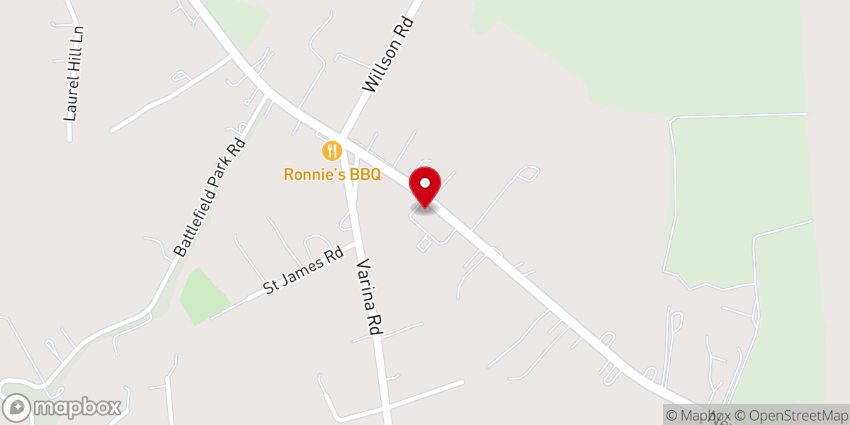Map showing location of St James Baptist Church