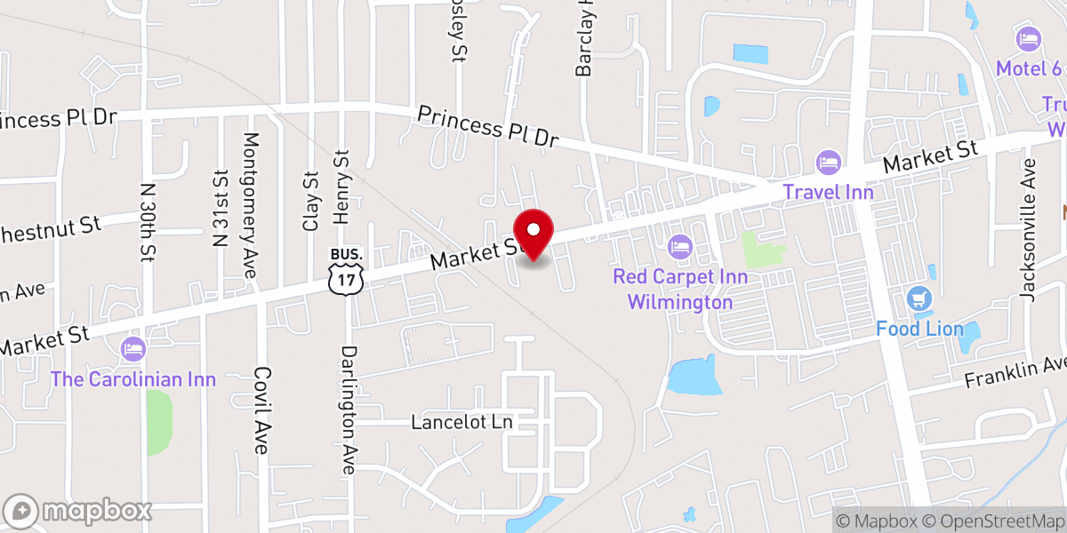 Map showing location of Pearsall Memorial Presbyterian Church