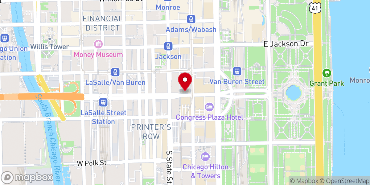 Map showing location of Church in the Loop