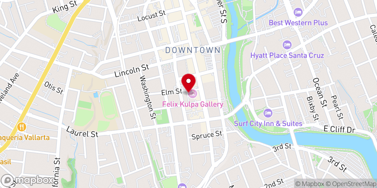 Map showing location of Elm Street Mission
