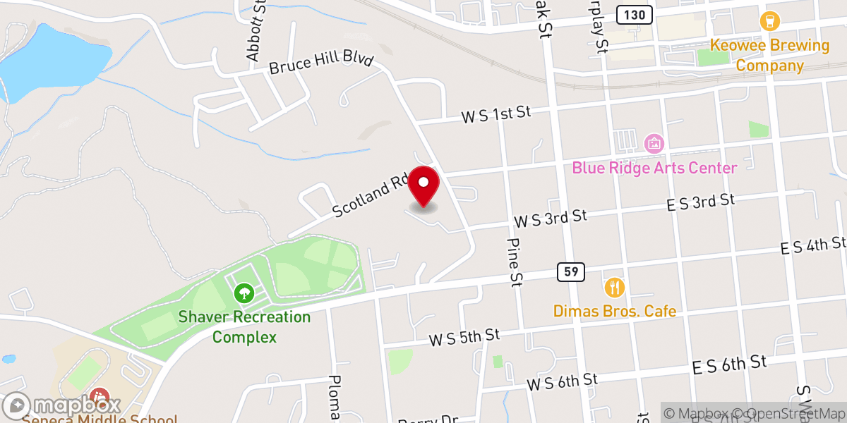 Map showing location of Seneca River Association Family Life