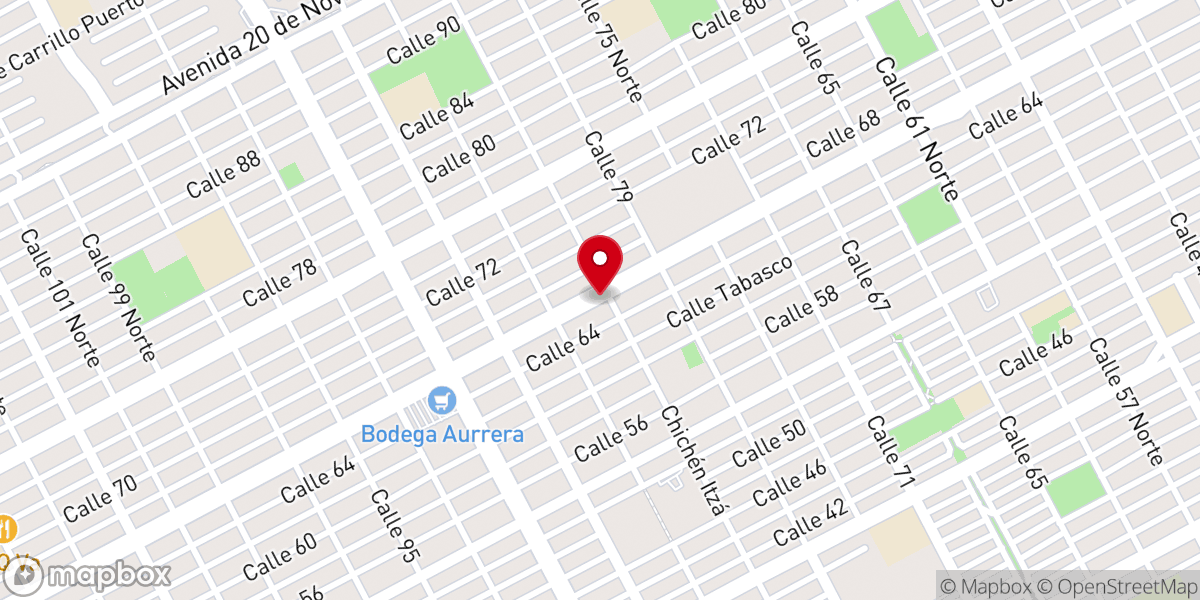 Map showing location of Mi Roca Es Jesus (Cancun) Iglesia Pentecostal