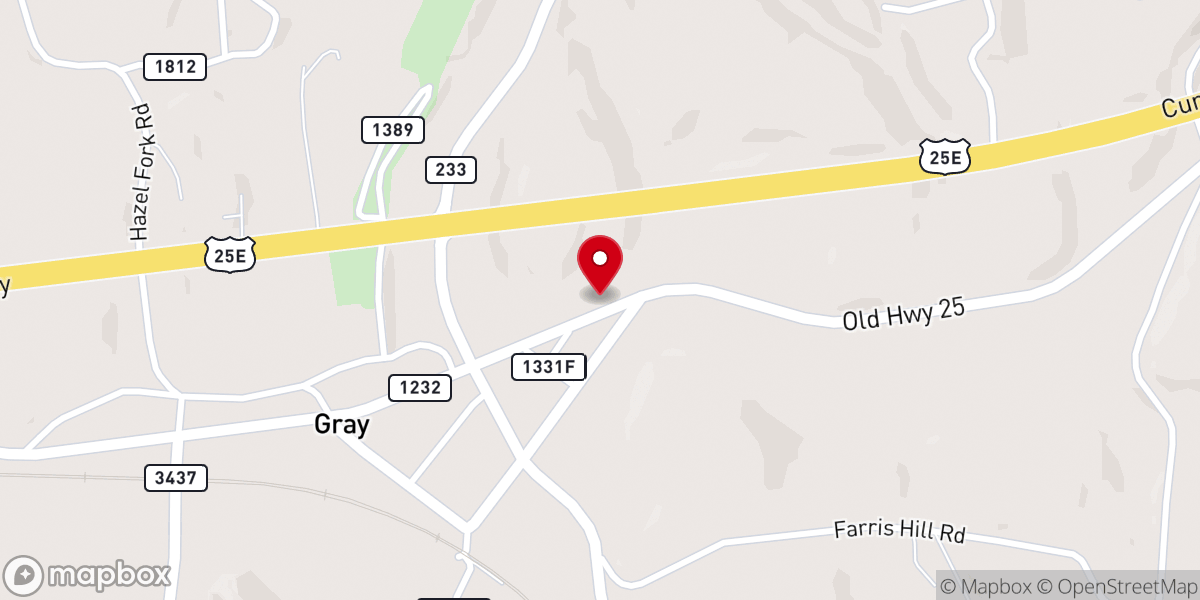 Map showing location of Gray Holiness Church