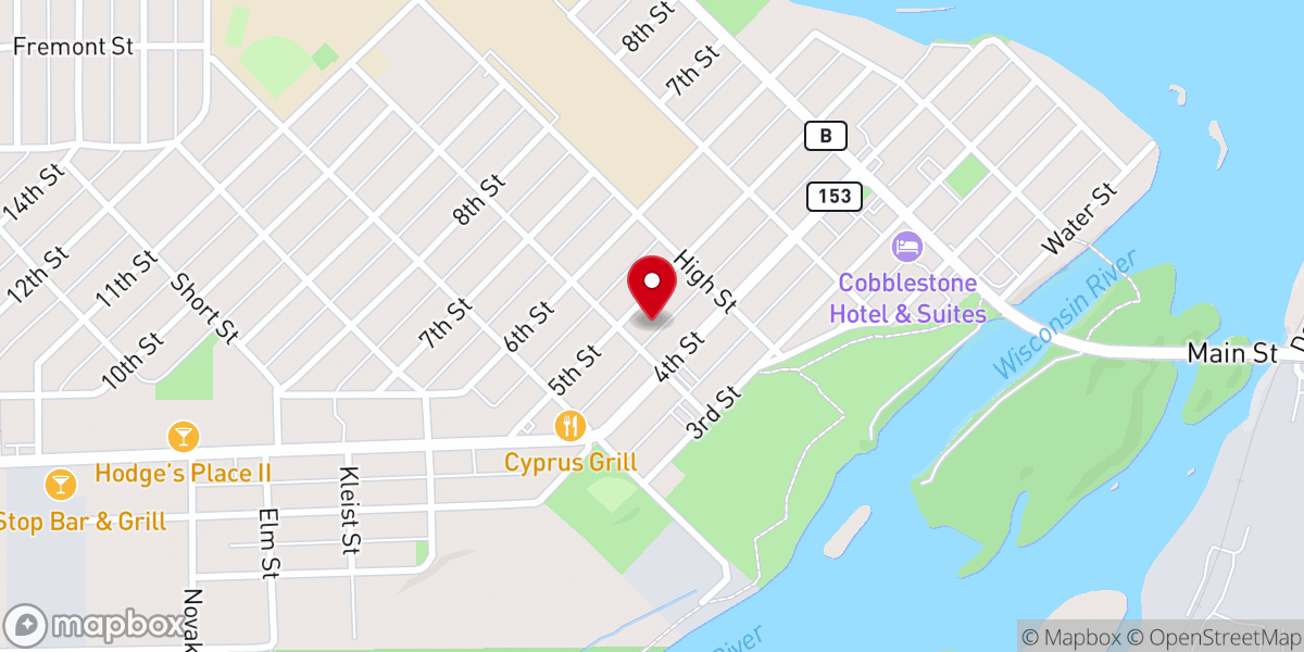 Map showing location of Saint Paul Catholic Church