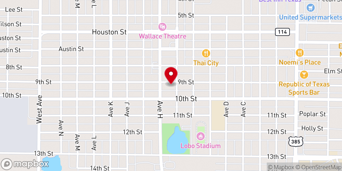 Map showing location of Bethel Life Center, Foursquare Church