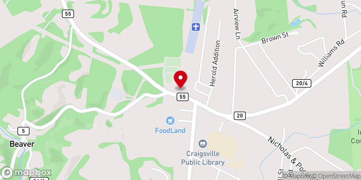Map showing location of First Baptist Church
