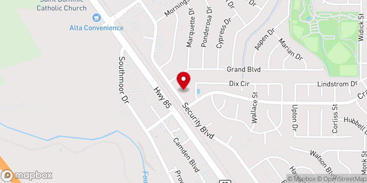 Map showing location of Faith Lutheran Church