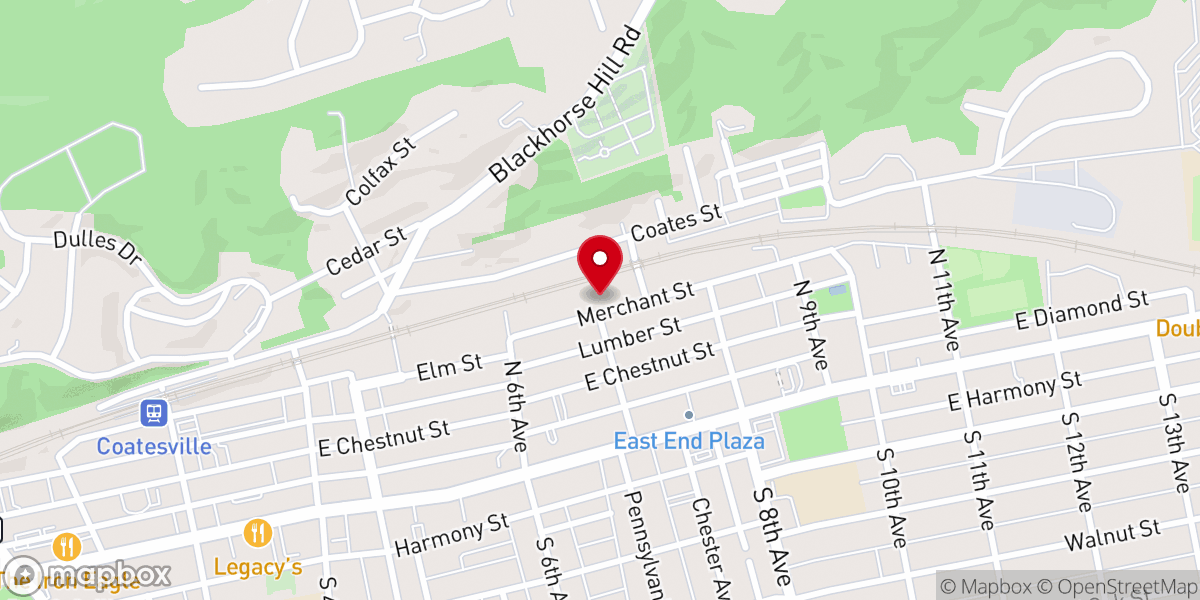 Map showing location of Saint Paul AME Coatesville