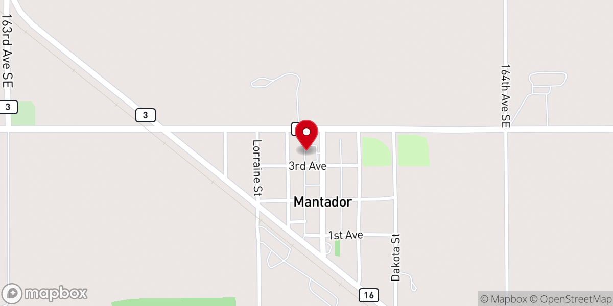 Map showing location of Mantador VFW