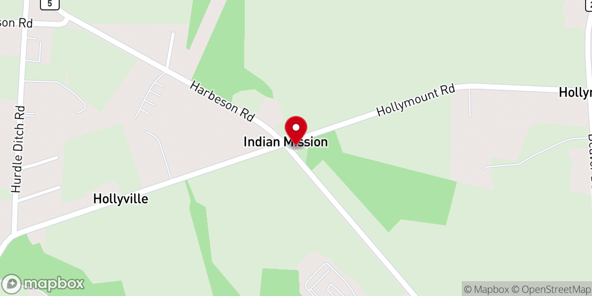 Map showing location of Indian Mission Church