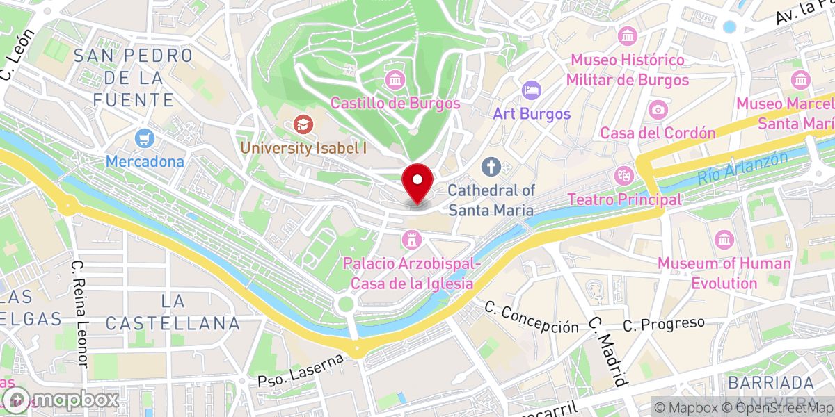 Map showing location of Iglesia de Santiago y Santa Águeda