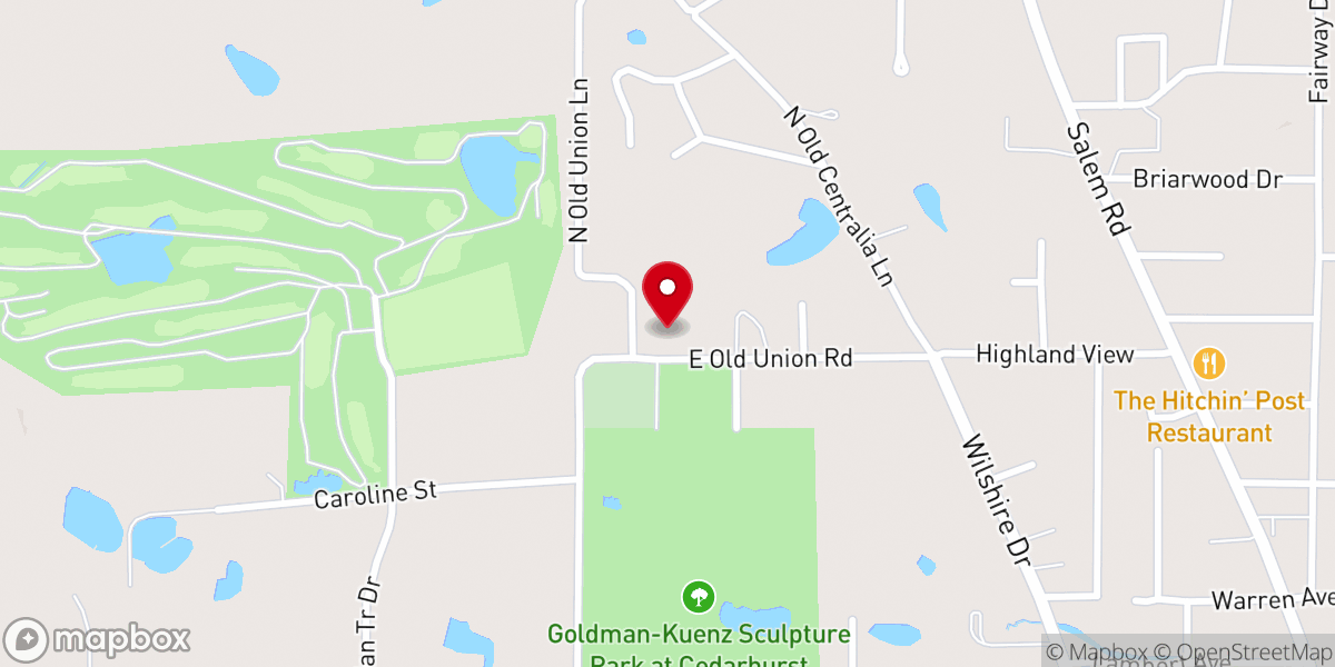 Map showing location of Old Union Missionary Baptist Church