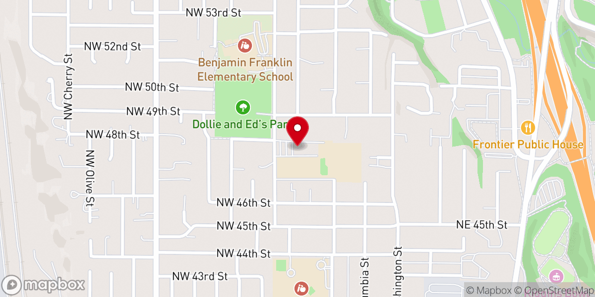 Map showing location of Our Lady of Lourdes Catholic Church