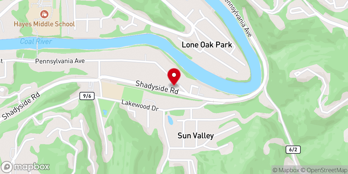 Map showing location of Riverlawn Presbyterian Church