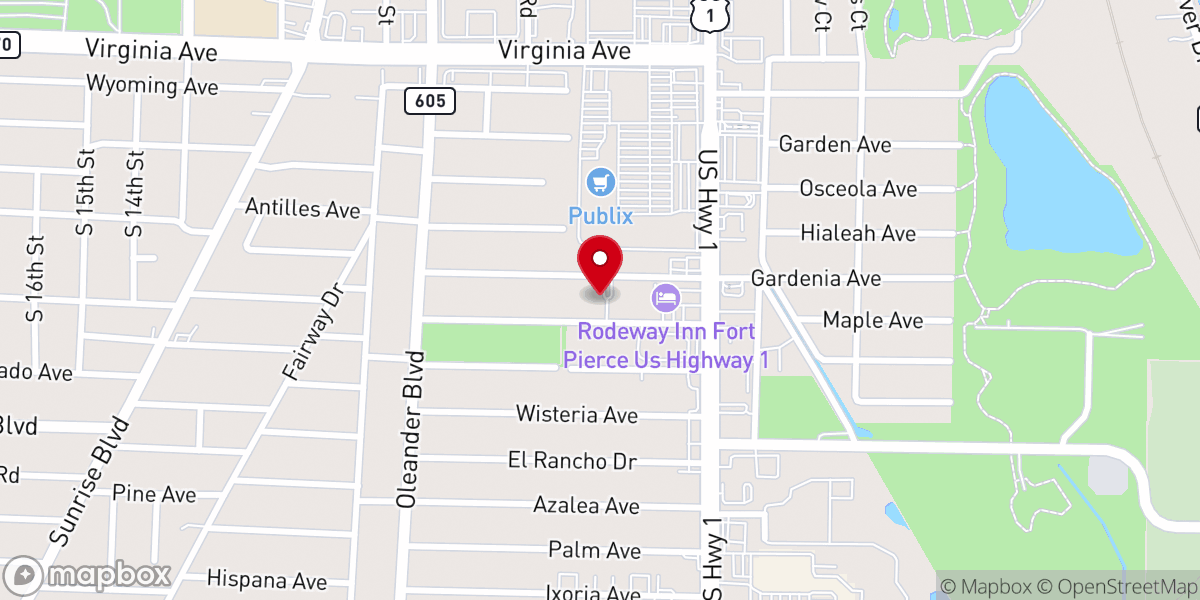 Map showing location of First Church of the Nazarene