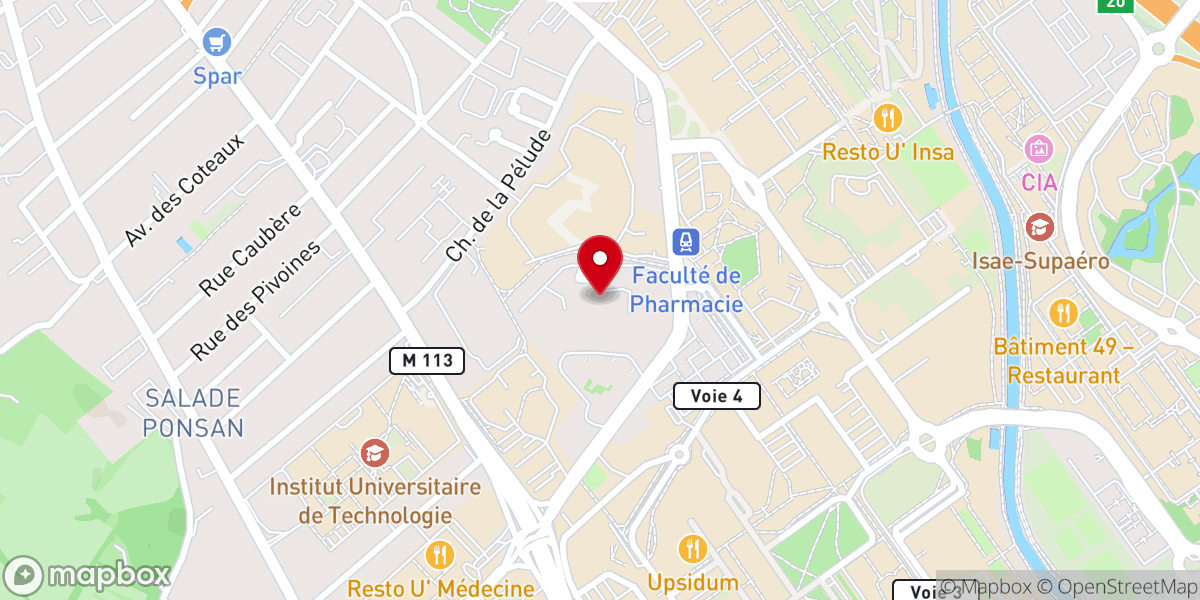 Map showing location of Hospitalité Nationale du Rosaire