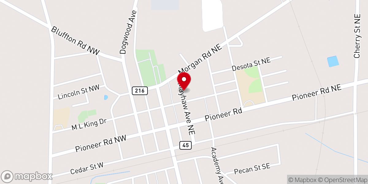 Map showing location of Burning Bush Ministries Inc