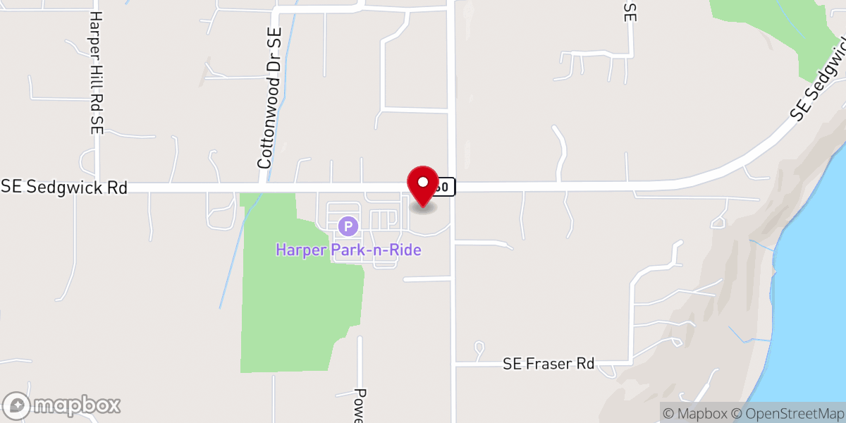 Map showing location of Harper Evangelical Free Church