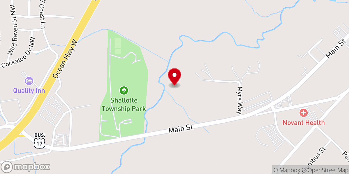 Map showing location of Jennies Branch Baptist Church Inc