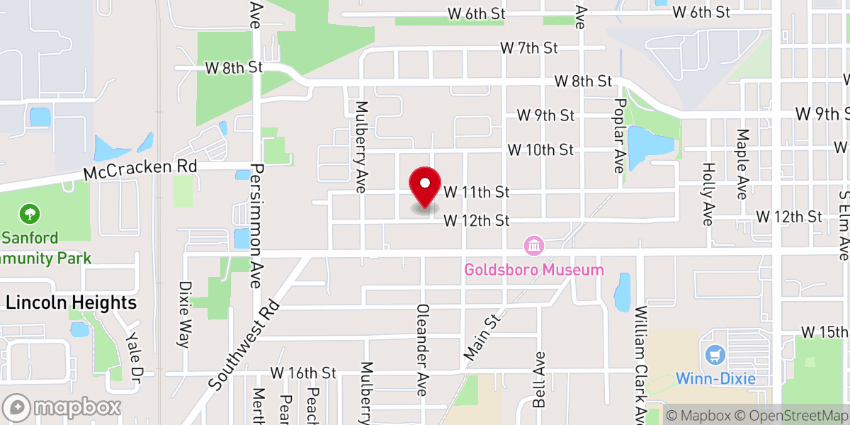 Map showing location of New Salem Primitive Baptist