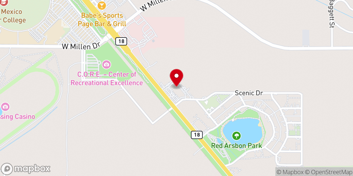 Map showing location of Casa De Fe