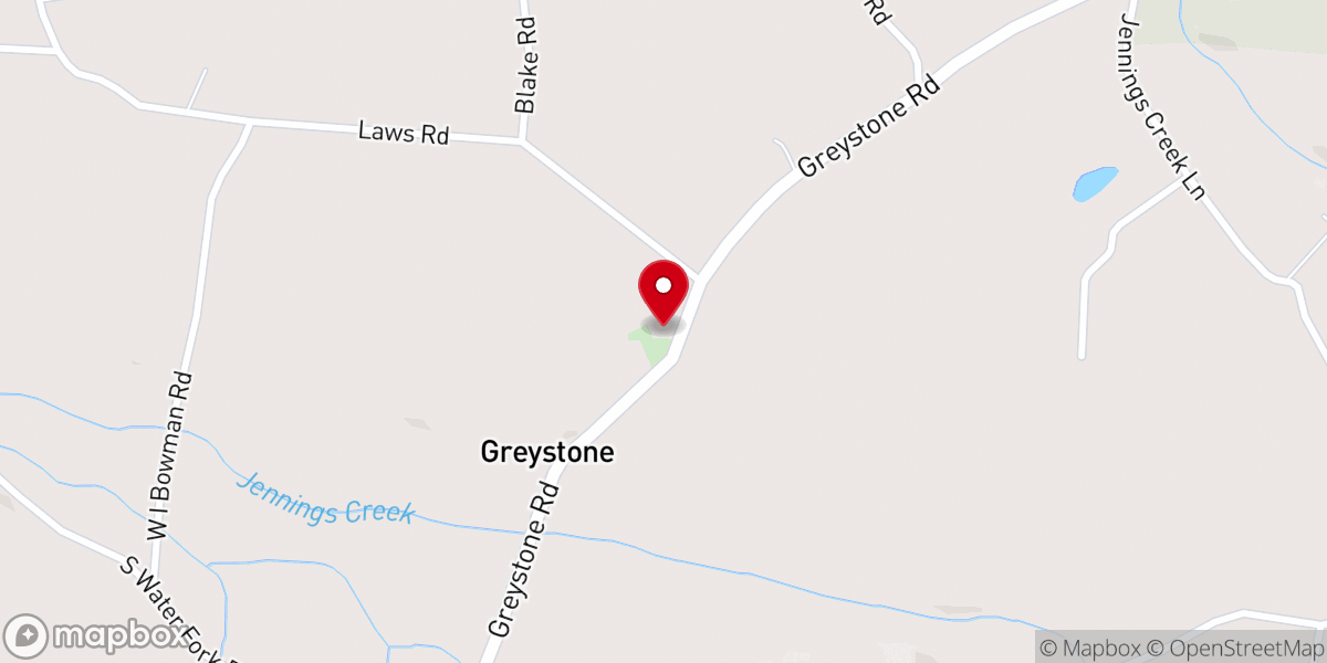 Map showing location of Greystone Freewill Baptist Church